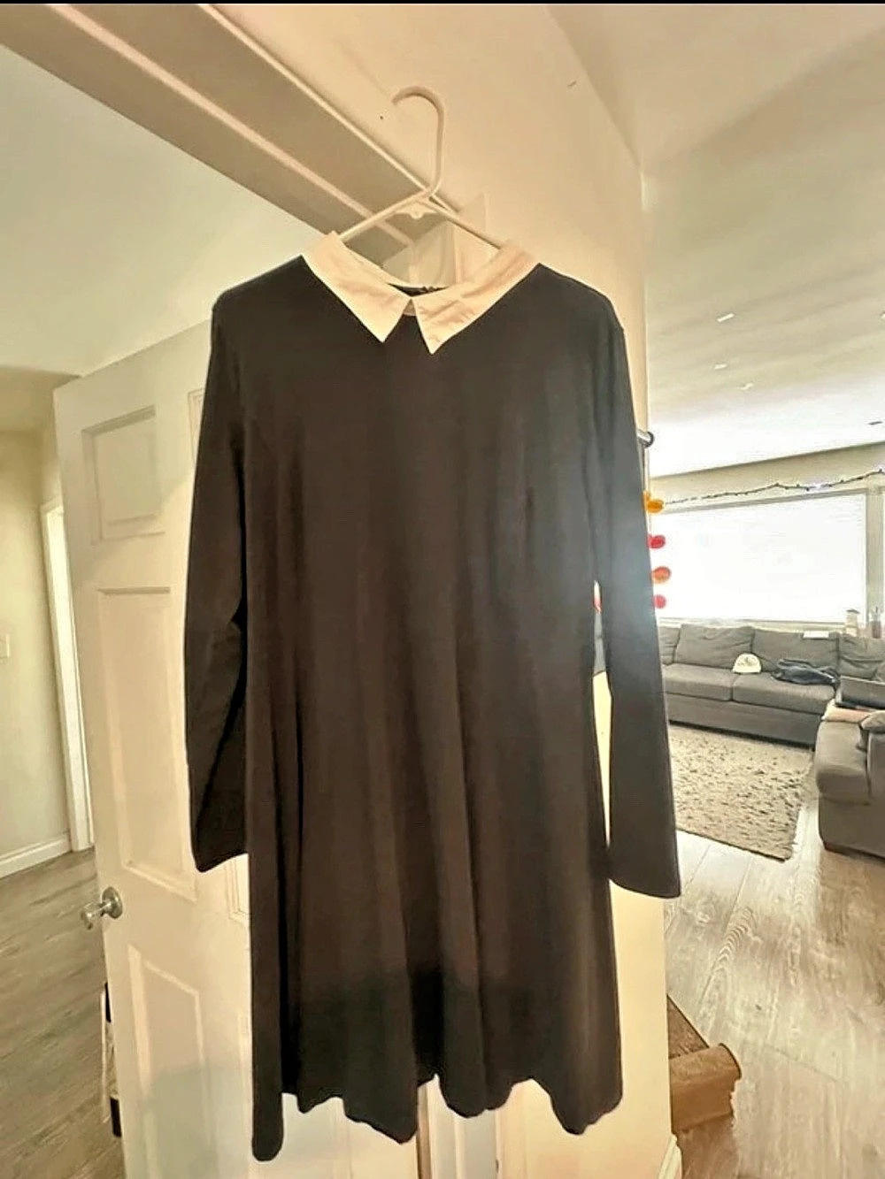 Wednesday Black & White Collar Mini Dress Size 3XL